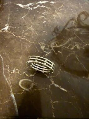 BCBGMaxAzria Silver Multi-Band Stack Ring